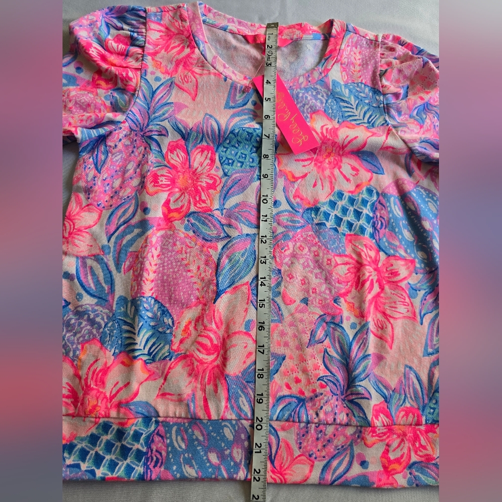 Lilly‎ Pulitzer Jansen Long Sleeve Sweatshirt Pink Isle Snappy Turtle Size S - Picture 4 of 11